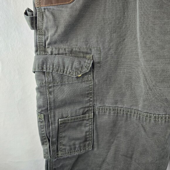 Wrangler Riggs Workwear Pants Mens 42x32 Gray Cargo Utility Carpenter Jeans A03- - Picture 5 of 11